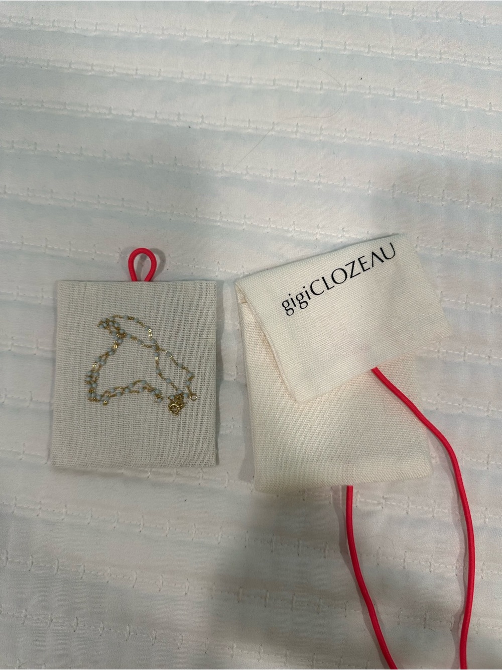 Gigi Clozeau 18k Yellow Gold 16" [baby blue] Resin Bead Necklace - Full Set